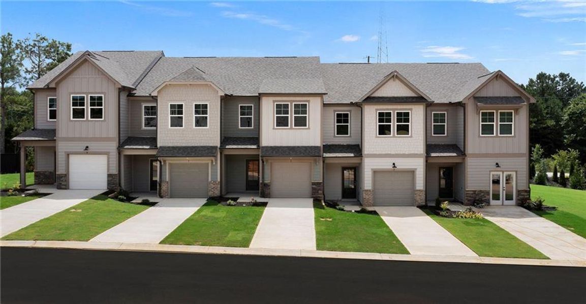 Front exterior of a new home in , Cedartown, GA, highlighting curb appeal (Image 37). Front exterior of a new home in , Cedartown, GA, highlighting curb appeal (Image 37).