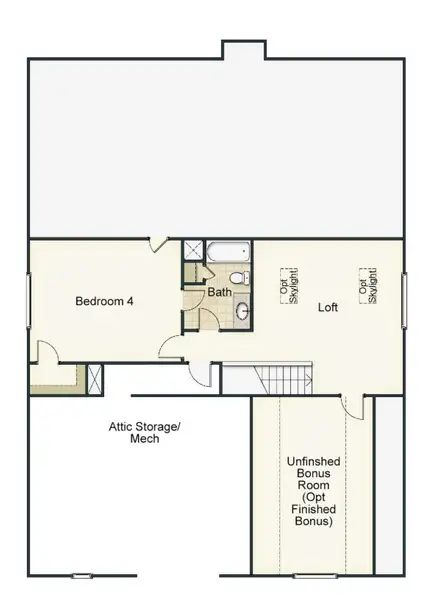 2D floor plan layout for the Ashton by Keystone Homes NC in Weybridge, Burlington, NC (Image 5).
