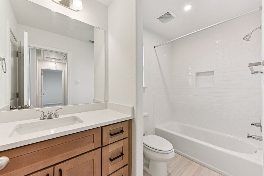 Furnished interior view inside a new home in Crosswinds, Kyle (Image 9). Furnished interior view inside a new home in Crosswinds, Kyle (Image 9).