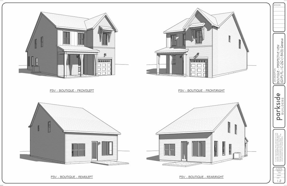 Representative rendering of the exterior for the Geneva by Parkside Builders (Image 4). Representative rendering of the exterior for the Geneva by Parkside Builders (Image 4).