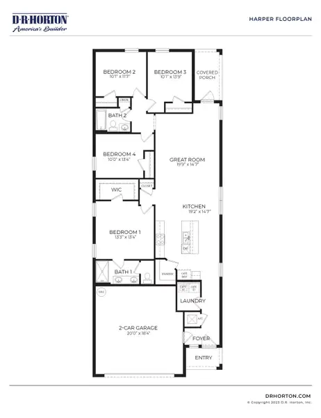 2D floor plan layout of this home in Millstone, Lakeland, FL (Image 3). 2D floor plan layout of this home in Millstone, Lakeland, FL (Image 3).