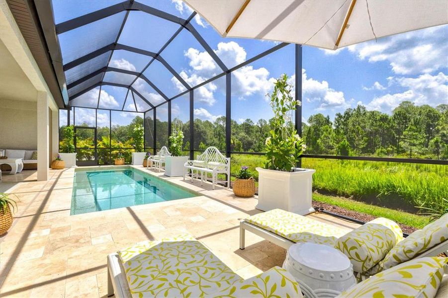 Exterior details and patio area of a home in Crosswind Ranch, Parrish (Image 47).