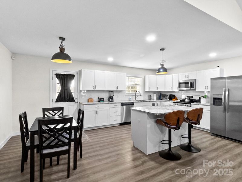 View of Large Kitchen and Dining Area