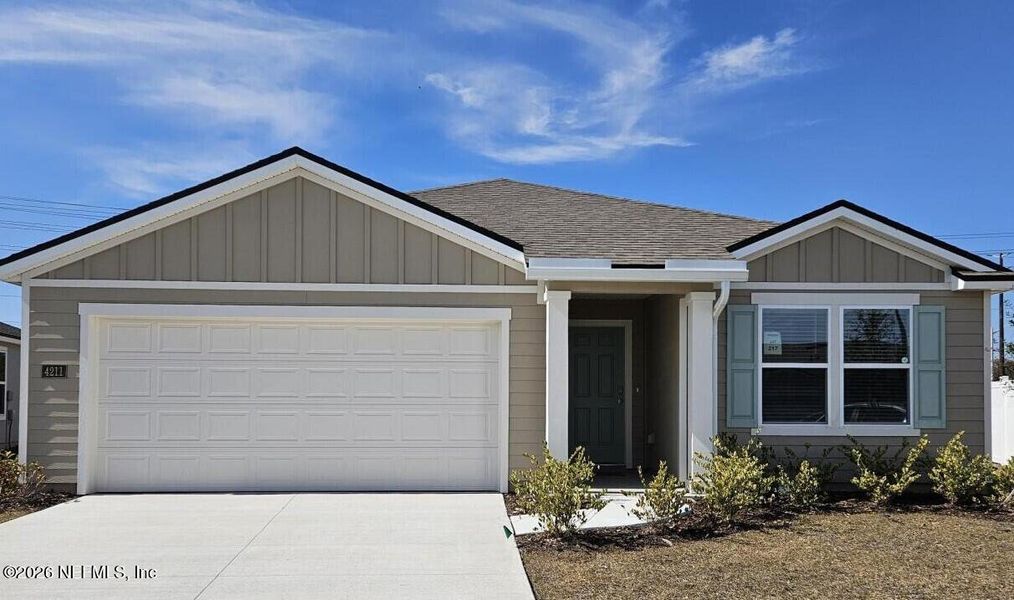 Front exterior of a new home in Rookery, Green Cove Springs, FL, highlighting curb appeal (Image 2).