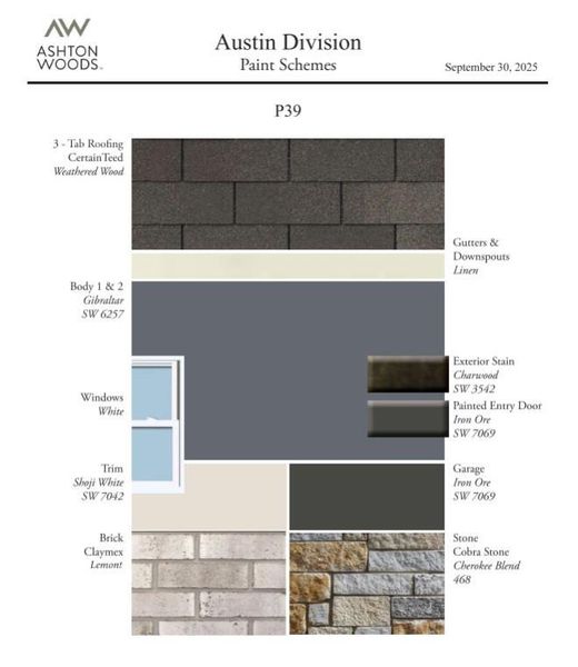 Sample of building materials used in homes in Provence, Austin (Image 4).