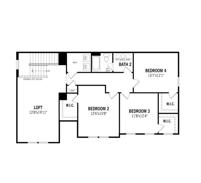 2D floor plan layout for the Red Bud by Mattamy Homes in Crosswind Ranch, Parrish, FL (Image 4).
