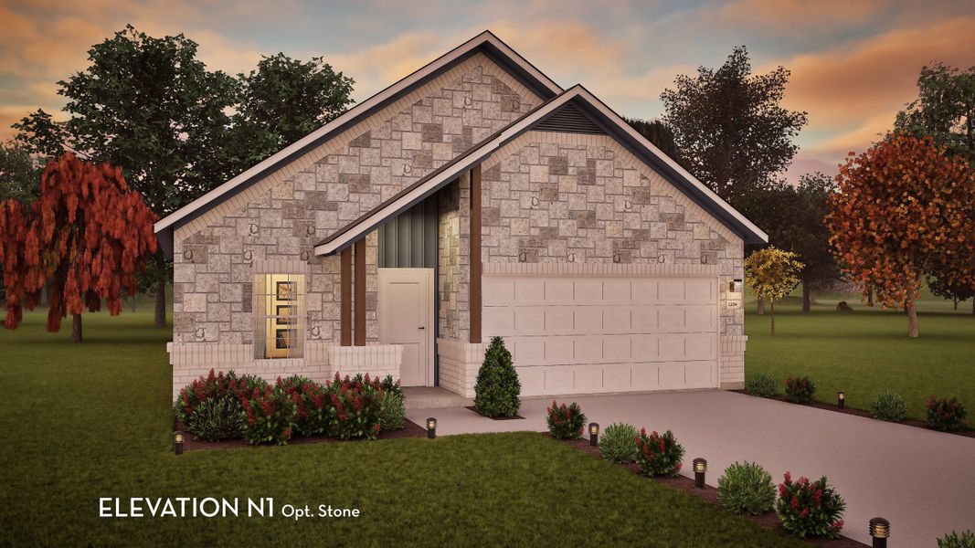 Representative exterior photo of a completed home built from the Pedernales by CastleRock Communities in Tabor Ranch, Ponder, TX (Image 22). Representative exterior photo of a completed home built from the Pedernales by CastleRock Communities in Tabor Ranch, Ponder, TX (Image 22).