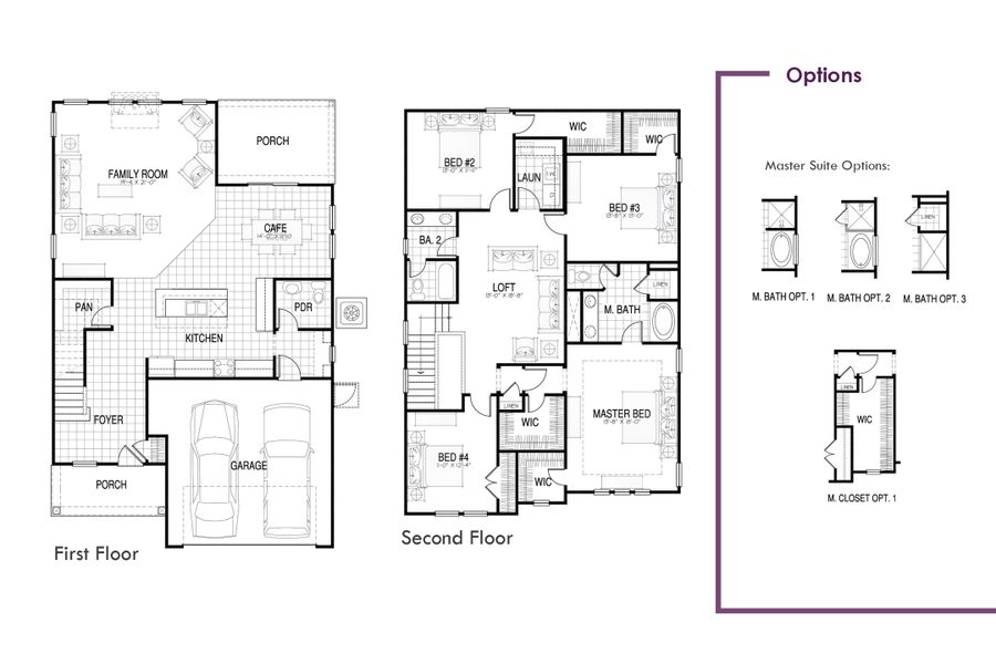 2D floor plan layout for the Denver by Hunter Quinn Homes in The Meadows at Midway, Anderson, SC (Image 3).