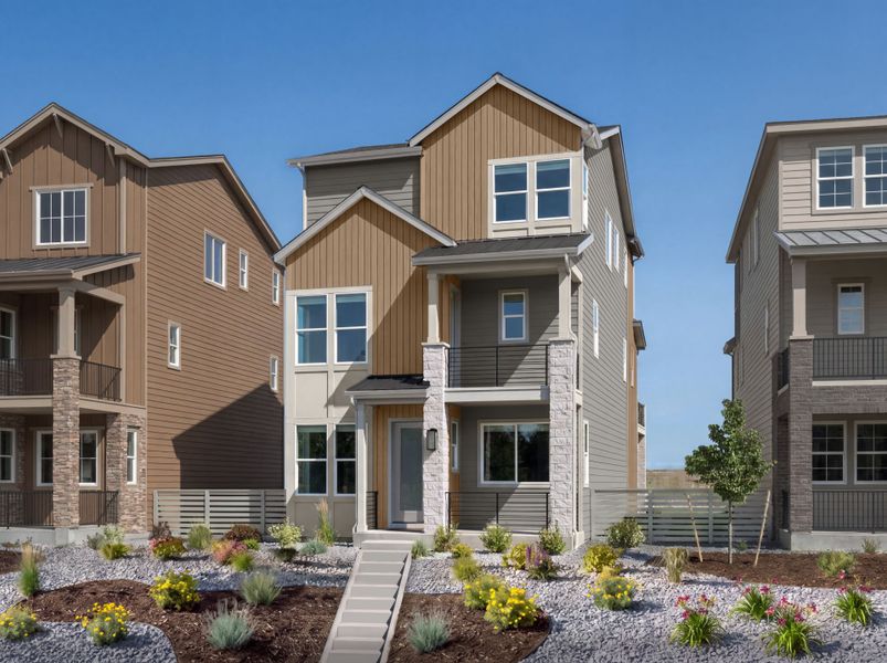 Representative exterior photo of a completed home built from the Ridgepoint by Pulte Homes in Parkvale at Sterling Ranch, Littleton, CO (Image 7).