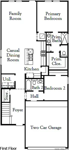 2D floor plan layout of this home in Lone Oak, San Antonio, TX (Image 3).