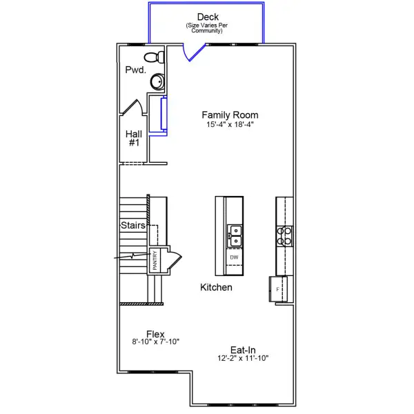 2D floor plan layout of this home in Renaissance at White Oak, Garner, NC (Image 3).