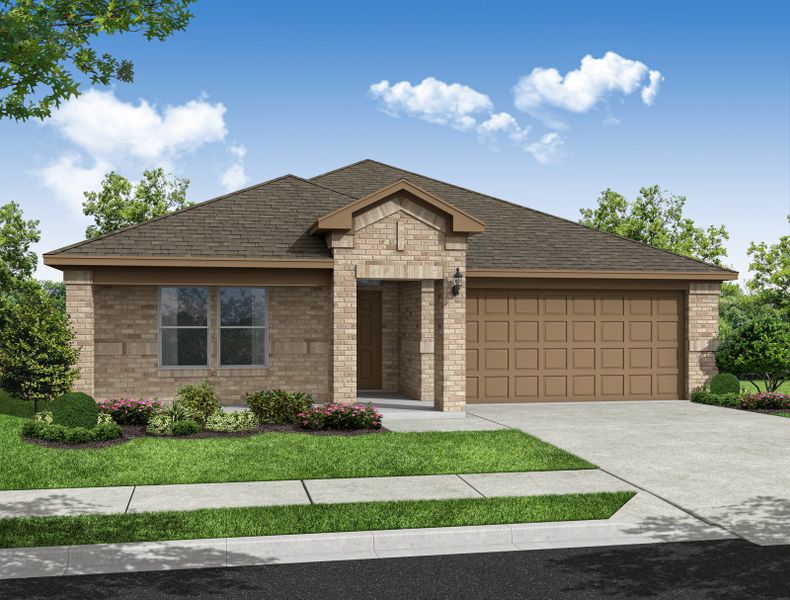 Representative exterior photo of a completed home built from the Lexington by Impression Homes in Baker Farms, Cleburne, TX (Image 6). Representative exterior photo of a completed home built from the Lexington by Impression Homes in Baker Farms, Cleburne, TX (Image 6).