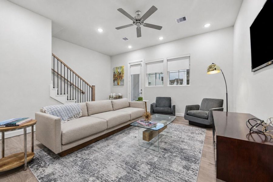 Representative photo showing the community’s model home living room. Layout and selections may vary. Representative photo showing the community’s model home living room. Layout and selections may vary.