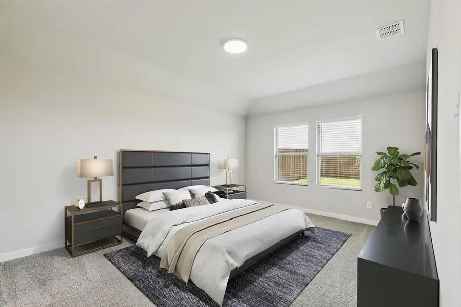 Primary Suite in the Harper home plan by Trophy Signature Homes – REPRESENTATIVE PHOTO