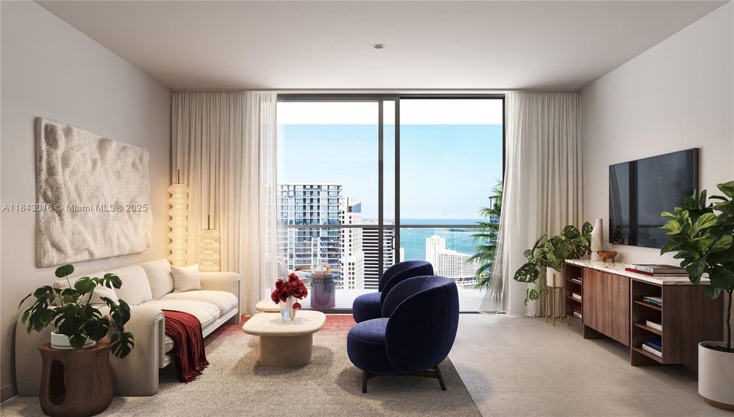 Furnished interior view inside a new home in , Miami (Image 3).