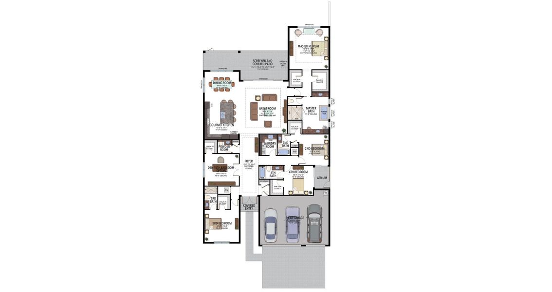 2D floor plan layout for the Savannah by GL Homes in Valencia Grand, Boynton Beach, FL (Image 5).