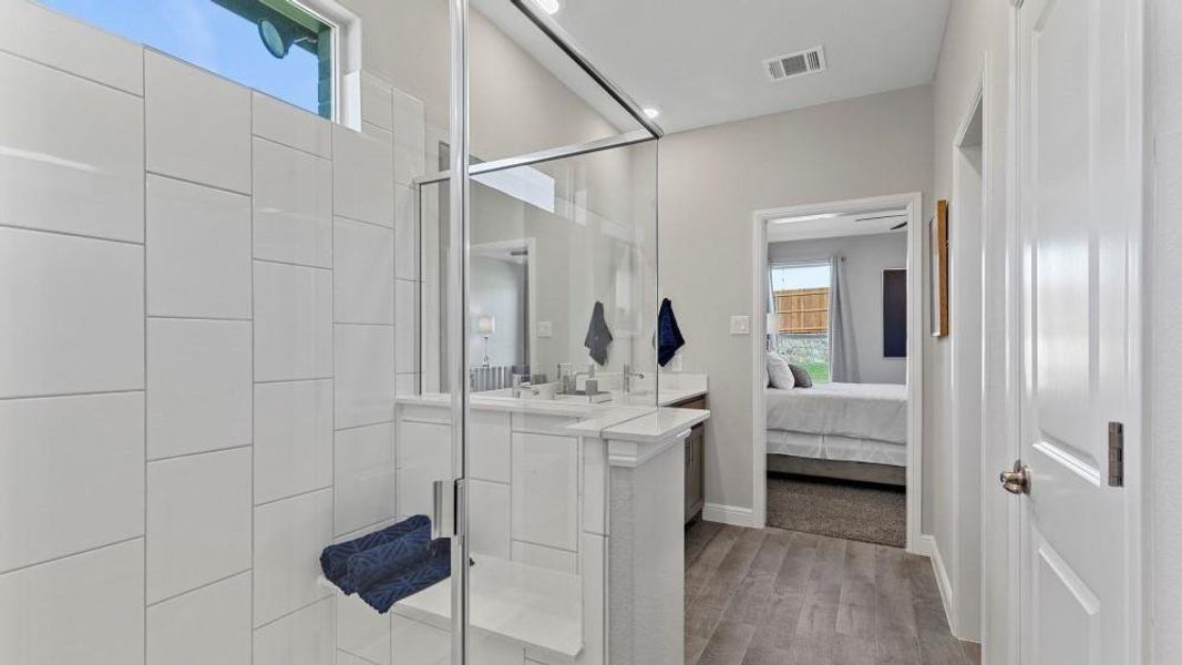 Furnished interior view inside a new home in Bluestem, Rhome (Image 19). Furnished interior view inside a new home in Bluestem, Rhome (Image 19).