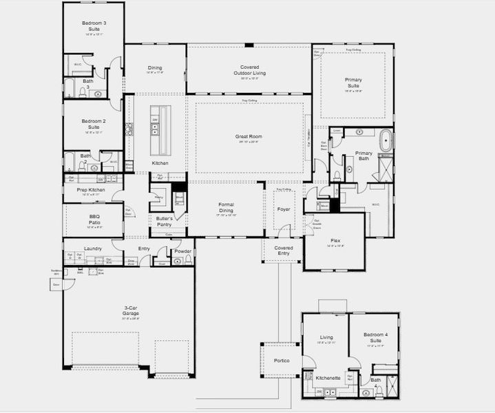 2D floor plan layout for the Hawthorne by Taylor Morrison in Verdin Capstone Collection, Phoenix, AZ (Image 3).