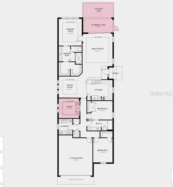 2D floor plan layout of this home in Esplanade at Azario Lakewood Ranch, Bradenton, FL (Image 5).