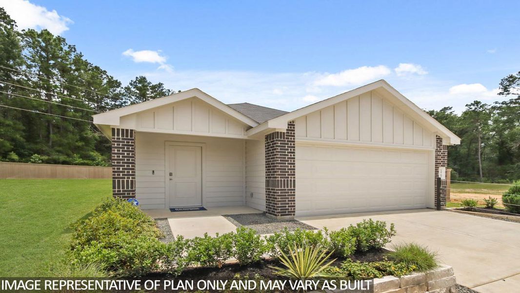 Representative exterior photo of a completed home built from the Plan by D.R. Horton in Lexington Heights, Willis, TX (Image 2).