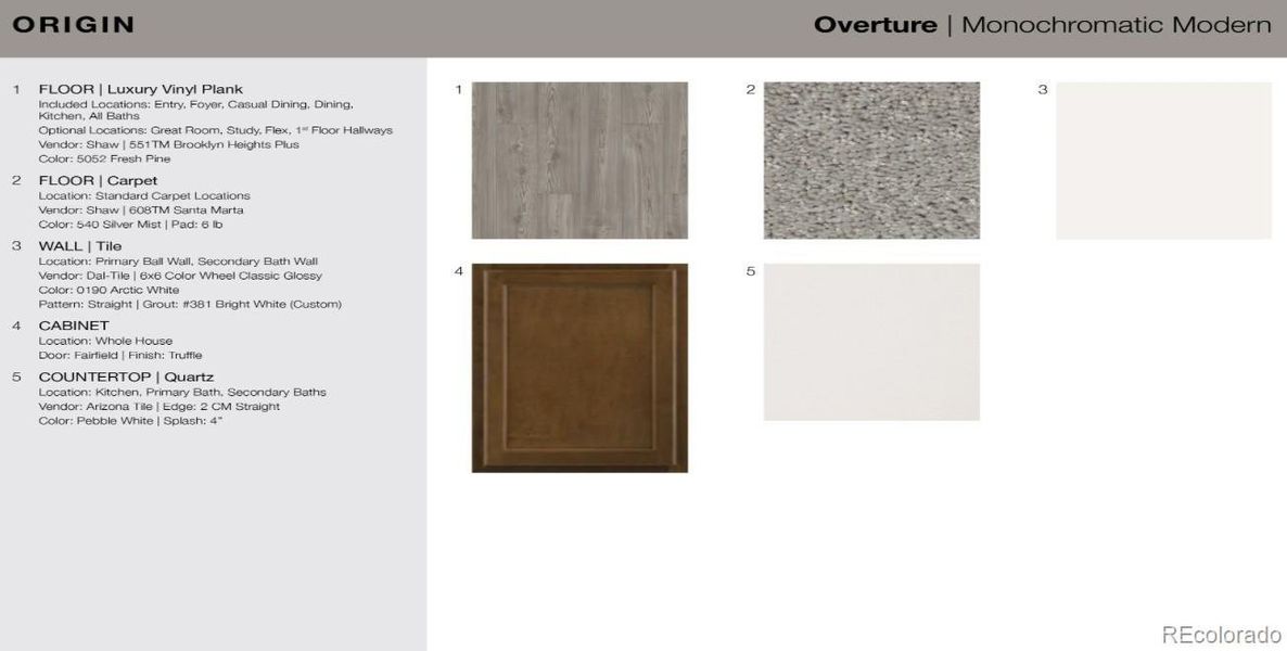 Design Selections. Home is under construction, selections subject to change.