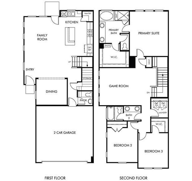 2D floor plan layout of this home in Kemah Crossing - City Series, Kemah, TX (Image 2). 2D floor plan layout of this home in Kemah Crossing - City Series, Kemah, TX (Image 2).