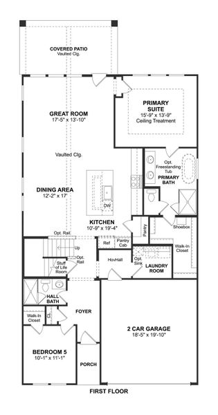 2D floor plan layout for the Kiel II by K. Hovnanian® Homes in Heritage Ranch, Sherman, TX (Image 3).