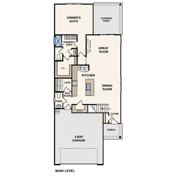 2D floor plan layout of this home in The Preserve at Camden Woods, Kingsland, GA (Image 5).