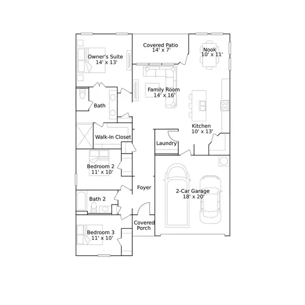 2D floor plan layout of this home in Monarch Landing, Needville, TX (Image 2). 2D floor plan layout of this home in Monarch Landing, Needville, TX (Image 2).