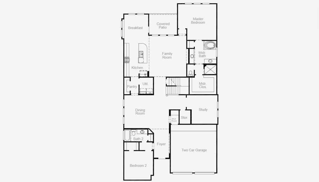 2D floor plan layout for the Goodlow by Coventry Homes in Hillside Village 50', Celina, TX (Image 3).