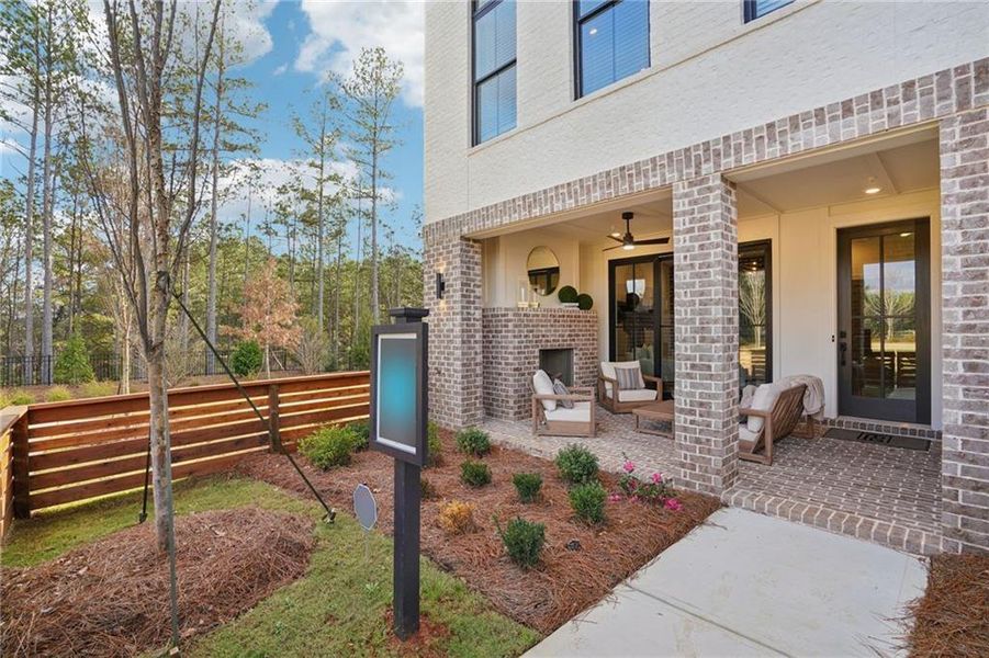Exterior details and patio area of a home in IveyBrooke, Alpharetta (Image 30). Exterior details and patio area of a home in IveyBrooke, Alpharetta (Image 30).