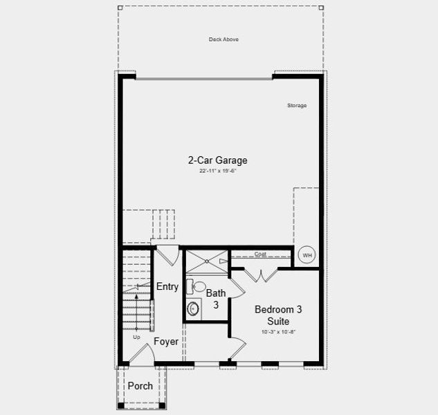2D floor plan layout for the Oconee by Taylor Morrison in Dreycott, Lawrenceville, GA (Image 6).