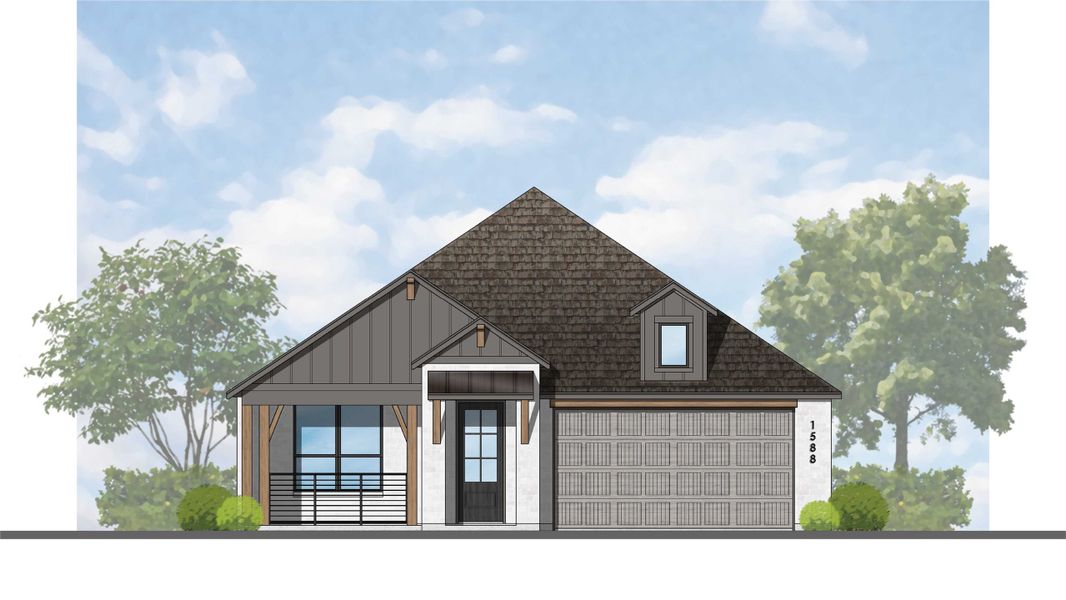 Representative rendering of the exterior for the Kahlo Plan by Highland Homes (Image 4). Representative rendering of the exterior for the Kahlo Plan by Highland Homes (Image 4).