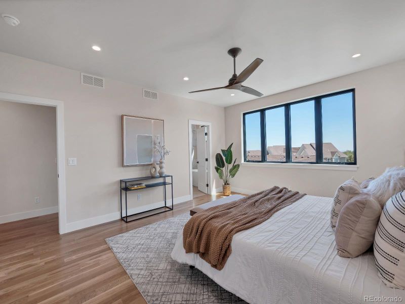 Spacious primary bedroom with ensuite