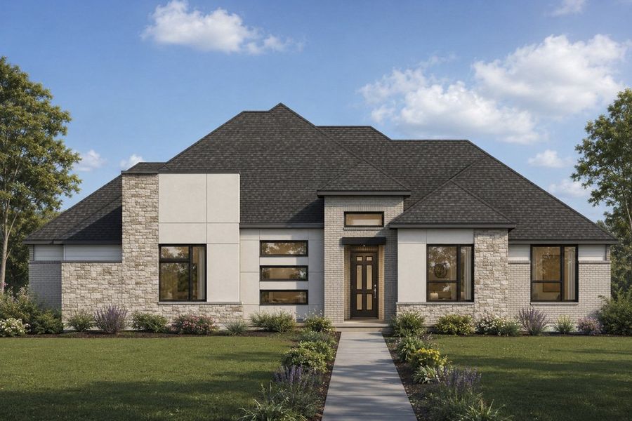 Representative exterior photo of a completed home built from the The Riverbend by Lillian Custom Homes in Coppenger Place, Godley, TX (Image 6). Representative exterior photo of a completed home built from the The Riverbend by Lillian Custom Homes in Coppenger Place, Godley, TX (Image 6).
