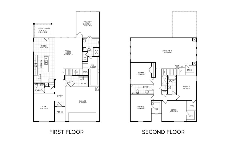 2D floor plan layout of this home in Trinity Grove, Spring, TX (Image 2). 2D floor plan layout of this home in Trinity Grove, Spring, TX (Image 2).