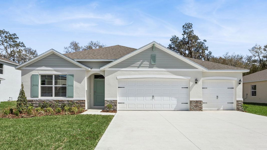 Representative exterior photo of a completed home built from the Cali by D.R. Horton in Bradbury Estates, Sanford, FL (Image 2).