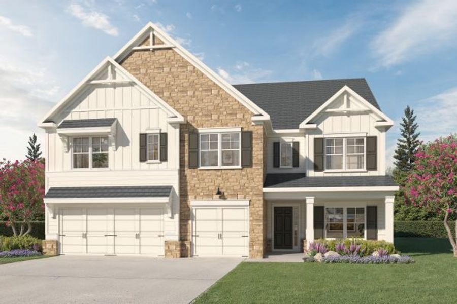 Representative exterior photo of a completed home built from the Richard by Kerley Family Homes in Walters Creek, Douglasville, GA (Image 2). Representative exterior photo of a completed home built from the Richard by Kerley Family Homes in Walters Creek, Douglasville, GA (Image 2).