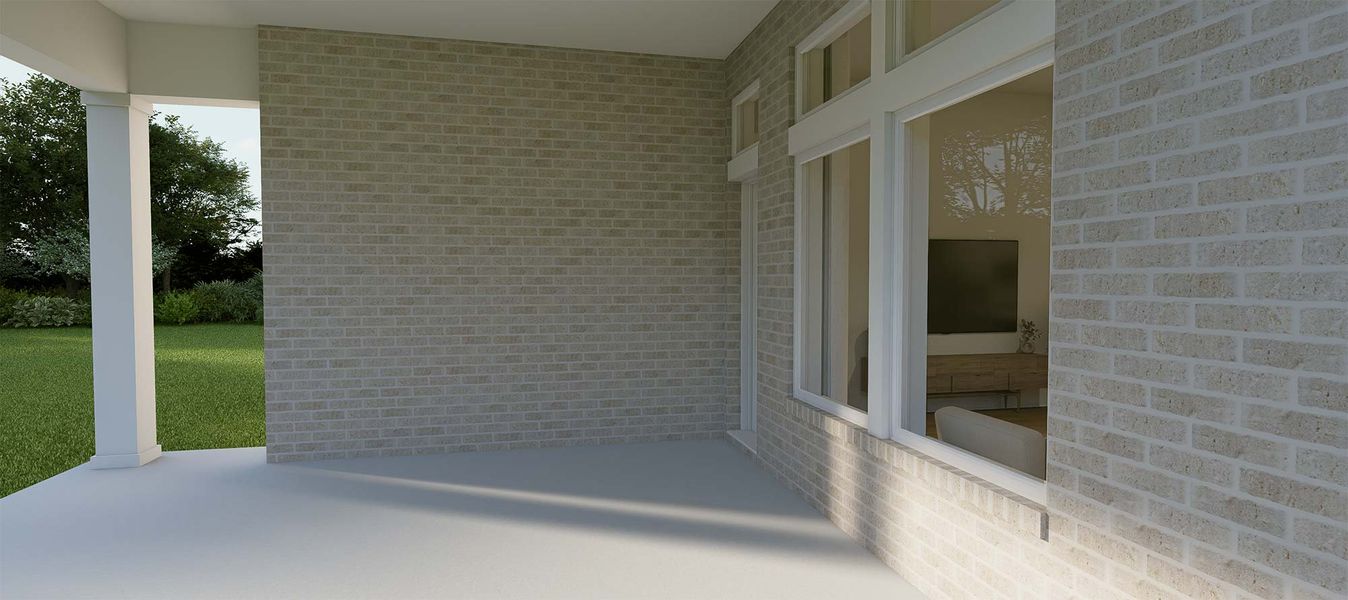 Representative exterior details of a home built from the The Columbus by David Weekley Homes in Flora, Hutto (Image 3).