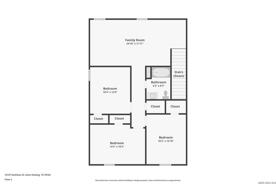 2D floor plan layout of this home in Spring Grove, St. Hedwig, TX (Image 5).