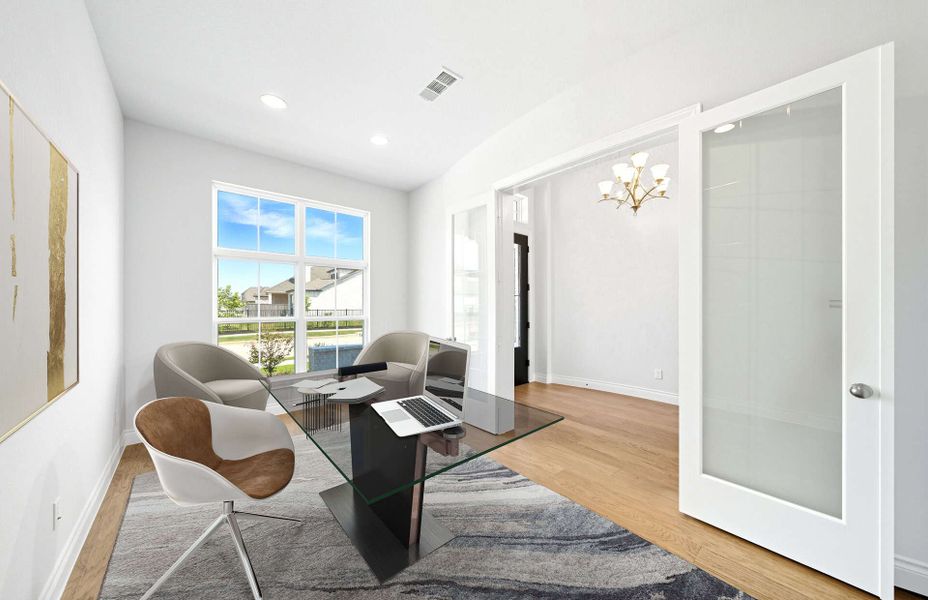 Representative furnished interior of a home built from the 3663 by Ravenna Homes in Artavia 70′, Conroe (Image 5).