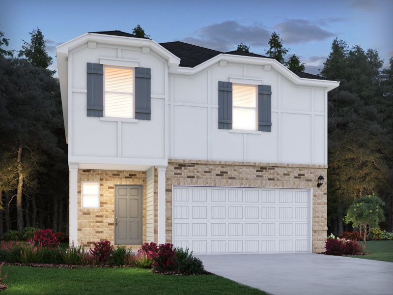 Representative exterior photo of a completed home built from the Lennon by Meritage Homes in Creek Ridge - Heritage Collection, Spartanburg, SC (Image 15). Representative exterior photo of a completed home built from the Lennon by Meritage Homes in Creek Ridge - Heritage Collection, Spartanburg, SC (Image 15).