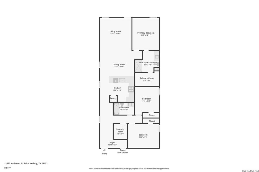 2D floor plan layout of this home in Spring Grove, St. Hedwig, TX (Image 3).