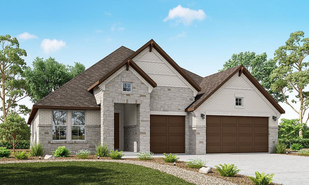 Representative exterior photo of a completed home built from the Dogwood by Caldwell Homes in The Highlands, Porter, TX (Image 27). Representative exterior photo of a completed home built from the Dogwood by Caldwell Homes in The Highlands, Porter, TX (Image 27).