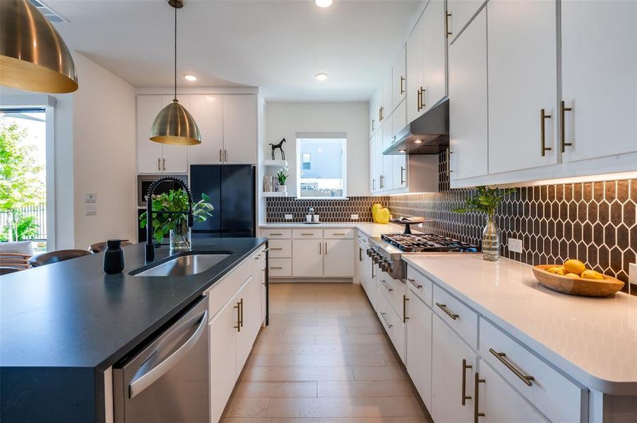 Chef's kitchen from another vantage point.