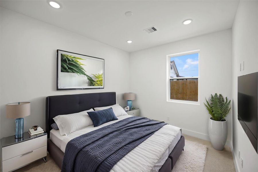 DIGITALLY STAGED First Level Bedroom.