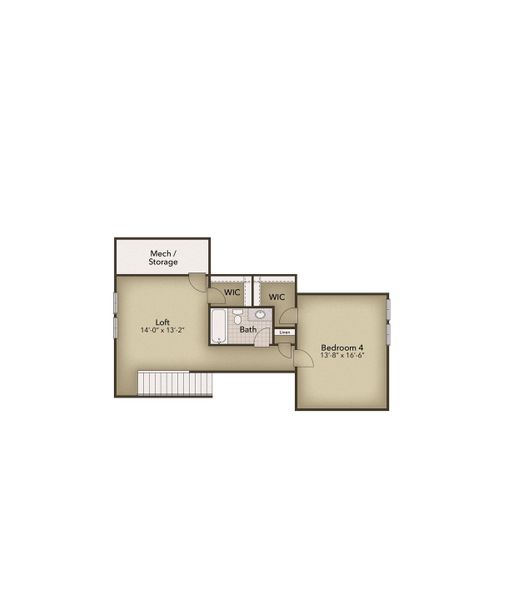 2D floor plan layout of this home in Terrapin, Leland, NC (Image 4). 2D floor plan layout of this home in Terrapin, Leland, NC (Image 4).