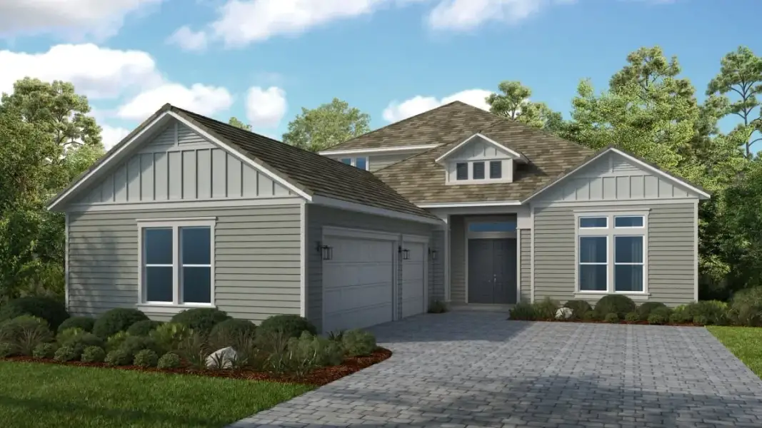 Representative exterior photo of a completed home built from the Argenta by Taylor Morrison in Esplanade at Pinewalk, St. Johns, FL (Image 18). Representative exterior photo of a completed home built from the Argenta by Taylor Morrison in Esplanade at Pinewalk, St. Johns, FL (Image 18).