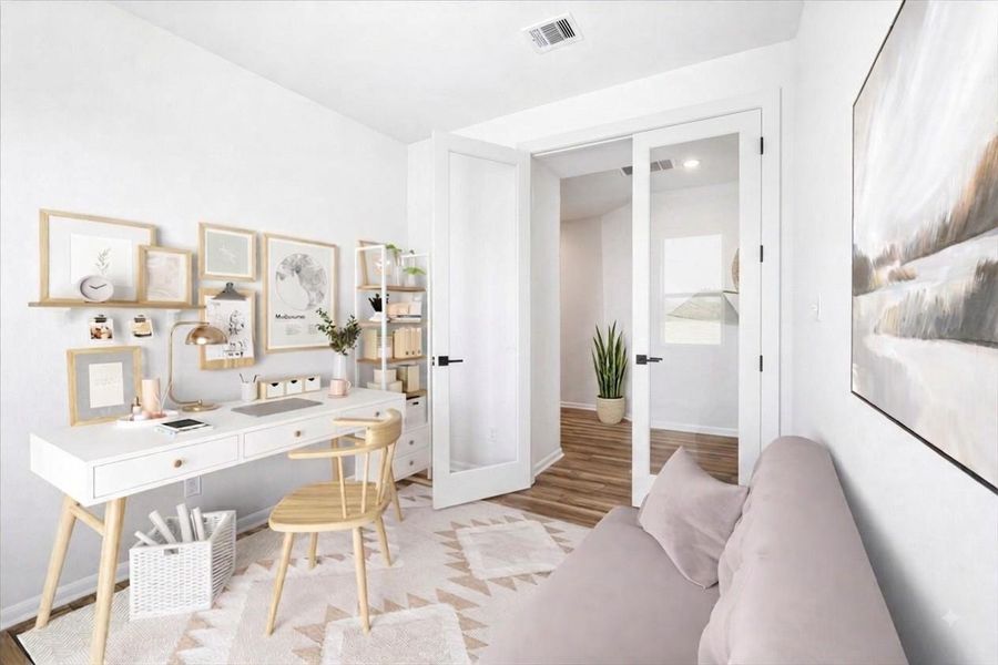 Gladesdale Salt Flat Study with French Doors (Staged) [Photos shown are from a complete home with the same floorplan and similar design selections. Actual design selections may very slightly]