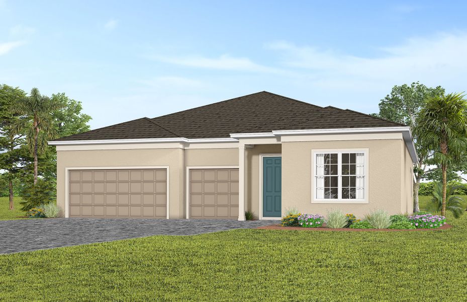 Representative exterior photo of a completed home built from the Mahogany by Pulte Homes in Lakehaven Estates, Clermont, FL (Image 9). Representative exterior photo of a completed home built from the Mahogany by Pulte Homes in Lakehaven Estates, Clermont, FL (Image 9).